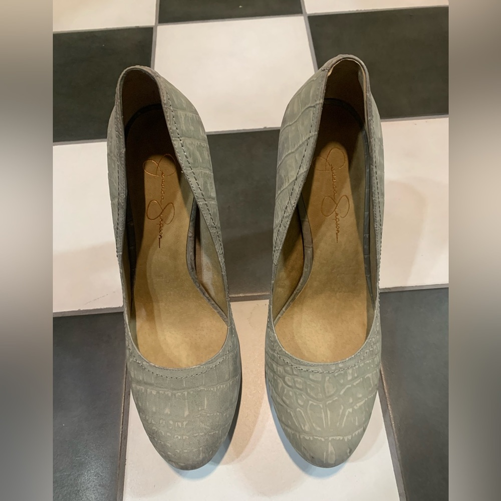 Jessica Simpson Crocodile platforms